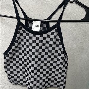 SO Monochrome Checkered Tank Top